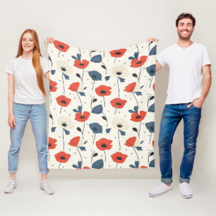 Cobertor De Velo Padrão de papilas de aquarela - Vermelho, Azul e B