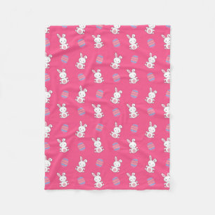 Cobertor De Velo Padrão de páscoa de coelhinho rosado e bonito