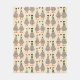 Cobertor De Velo Padrão de Patos de Amor Fofos Patos de mãos dada
