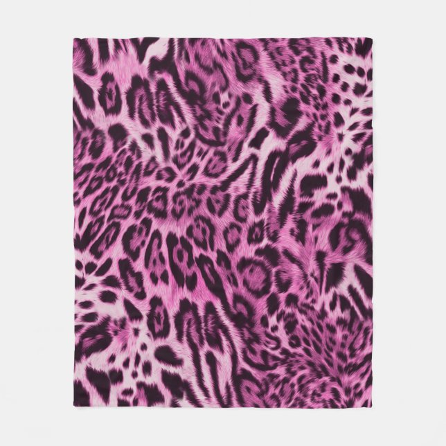 Cobertor De Velo padrão de pele-leopardo de abstrato pelúcia (Frente)