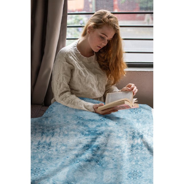 Cobertor De Velo Padrão de pena azul e branca (Criador carregado)