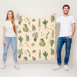 Cobertor De Velo Padrão de Plantas de Cactos