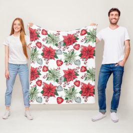 Cobertor De Velo Padrão de Poinsettia de Natal