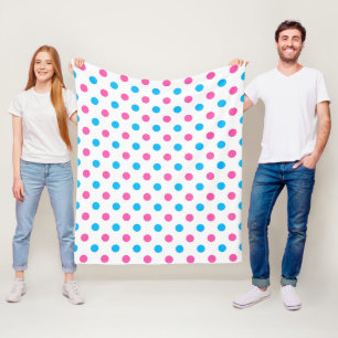 Cobertor De Velo Padrão de Pontos Azul Rosa Pastel