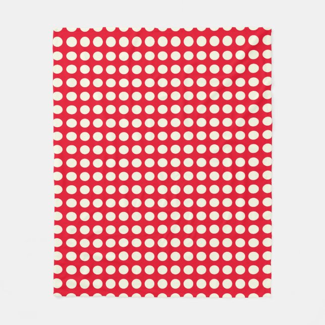 Cobertor De Velo Padrão de Pontos Geométricos Vermelho e Branco de  (Frente)