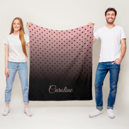 Cobertor De Velo Padrão de pontos pretos e Rosa