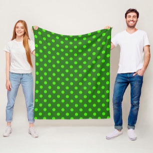 Cobertor De Velo Padrão de Pontos Verde Escuro em Verde Claro