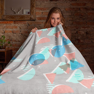 Cobertor De Velo Padrão de Pop de Arte Mod abstrato Bauhaus de Meio