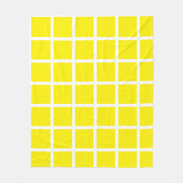 Cobertor De Velo padrão de quadrado amarelo com bordas brancas