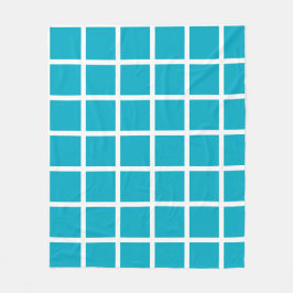 Cobertor De Velo Padrão de quadrados em azul celeste e bordas branc