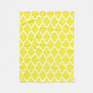 Cobertor De Velo Padrão de Quatrefoil Branco Amarelo marroquino #4