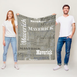 Cobertor De Velo Padrão de Repetição de Nome Longo Neutro Moderno