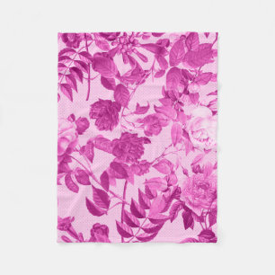 Cobertor De Velo Padrão de Rosas Cor-de-Rosa Com Folhas