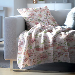 Cobertor De Velo Padrão de rosas rosa pastoso de vindima