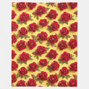 Cobertor De Velo padrão de rosas vermelhas 3d