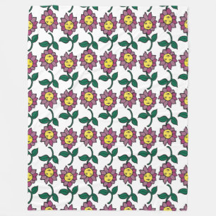 Cobertor De Velo Padrão de Rosto de Flor Sorridente Caprichoso