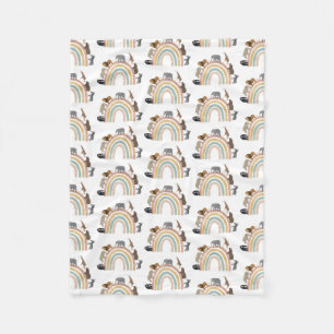 Cobertor De Velo Padrão de Selva Arco-Íris de Cores Terrestres