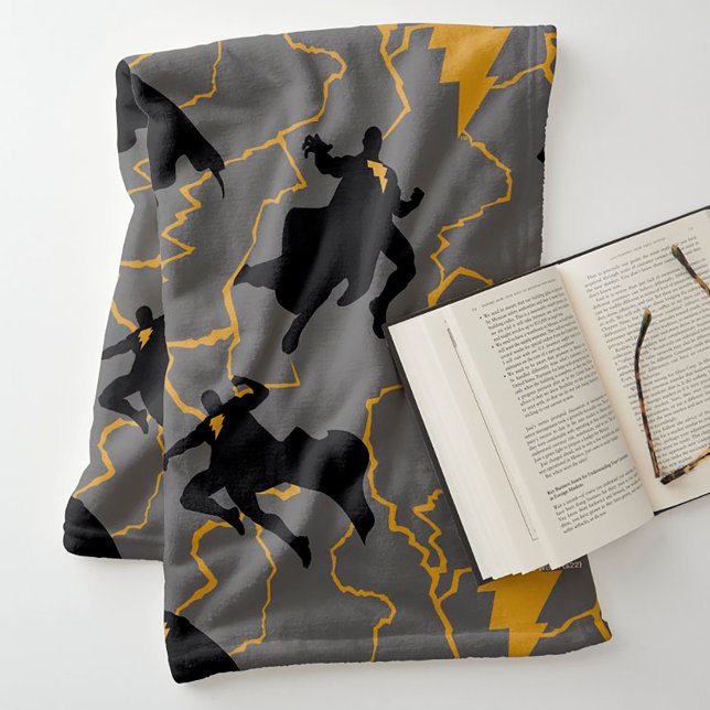 Cobertor De Velo Padrão de silhueta Black Adam Lightning (Criador carregado)