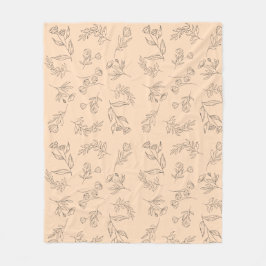 Cobertor De Velo Padrão de silhueta de flores