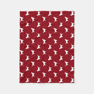 Cobertor De Velo Padrão de Silhuetas de Golden Retriever Vermelho e