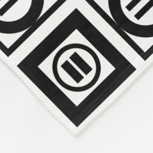 Cobertor De Velo Padrão de sinal de igualdade geométrico preto e br