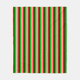 Cobertor De Velo Padrão de Stripe Verde Vermelho Design