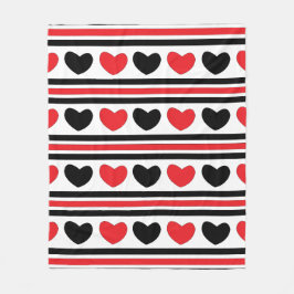 Cobertor De Velo Padrão de Stripes de Corações do Dia de os namorad