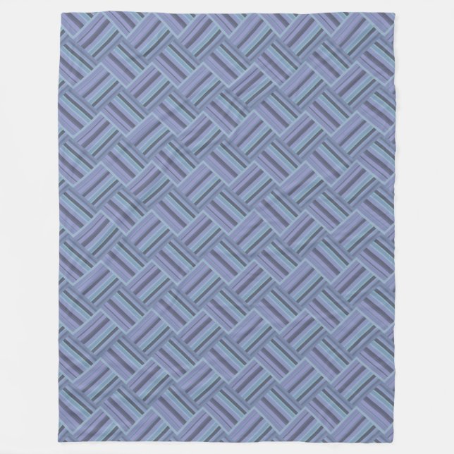 Cobertor De Velo Padrão de tecelagem diagonal de cinza azul (Frente)