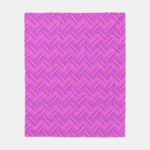 Cobertor De Velo Padrão de tecelagem diagonal de tiras cor-de-rosa