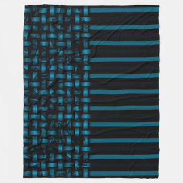 Cobertor De Velo Padrão de Tecido Abstrato Preto Azul