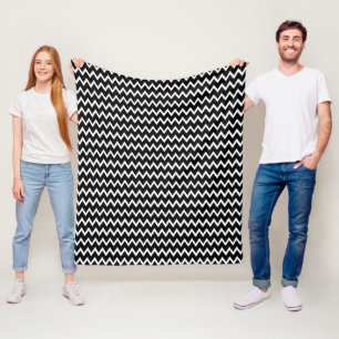 Cobertor De Velo Padrão De Tendy Black E White Chevron