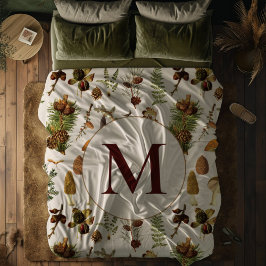 Cobertor De Velo Padrão de Tesouros da Floresta do Pinheiro Vintage