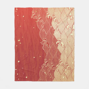 Cobertor De Velo Padrão de Textura de Papel Wave do ouro