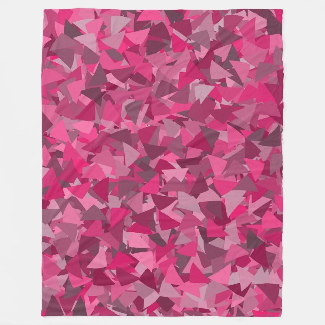 Cobertor De Velo Padrão de Triângulo Cinza Rosa (Frente)