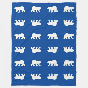 Cobertor De Velo Padrão de Urso Polar Branco