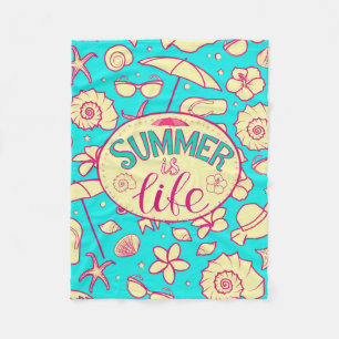 Cobertor De Velo Padrão de Verão em fundo de turquesa: guarda-chuva