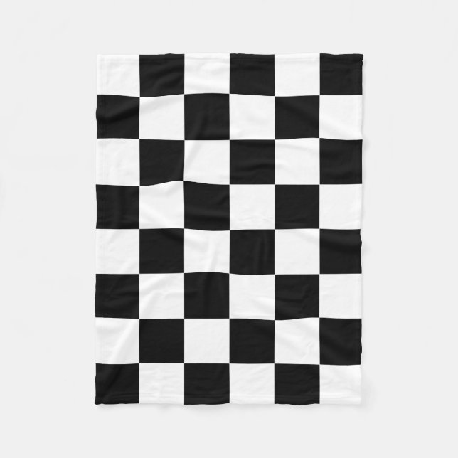 Cobertor De Velo Padrão de Verificação Branco Preto (Frente)