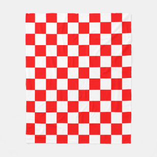 Cobertor De Velo Padrão de Verificação de Branco Vermelho