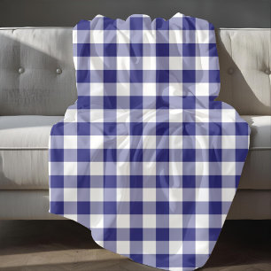 Cobertor De Velo Padrão De Verificação De Gingham Azul E Branco