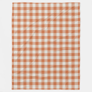Cobertor De Velo Padrão de Verificação de Gingham Laranja Queimado