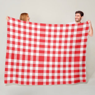 Cobertor De Velo Padrão de Verificação de Gingham Vermelho Encantad