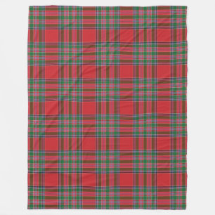 Cobertor De Velo Padrão de Verificação de Tartan Verde Vermelho 