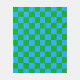 Cobertor De Velo Padrão de Verificação Verde Azul