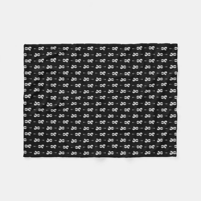 Cobertor De Velo Padrão de Violino - Preto e Branco (Frente (Horizontal))
