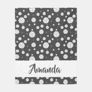 Cobertor De Velo Padrão de Voleibol da cinza e do Chevron Branco