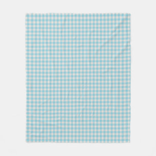 Cobertor De Velo Padrão de Xadrez de Gingham Azul-claro-claro-Vint