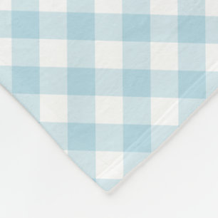 Cobertor De Velo Padrão de Xadrez de Gingham Branco Claro Azul