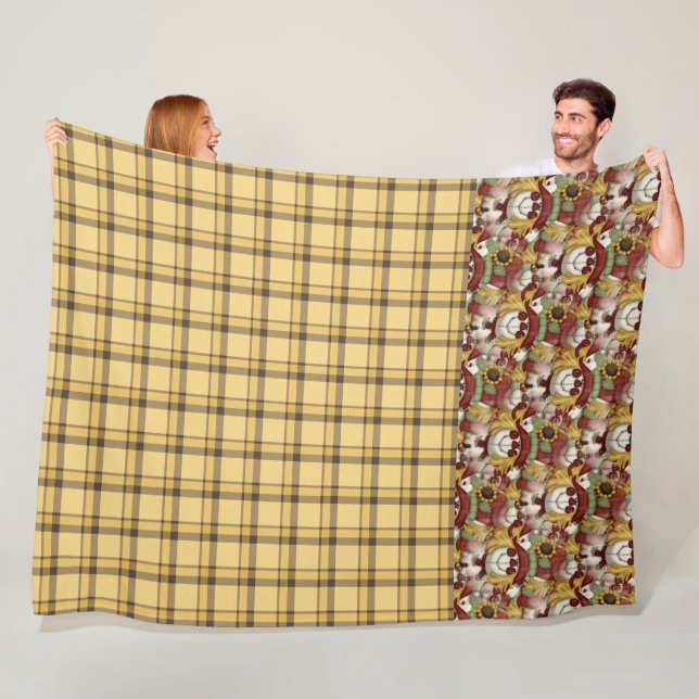 Cobertor De Velo PADRÃO DE XADREZ Dourado NO OUTONO COM FACES DE CR (In Situ)