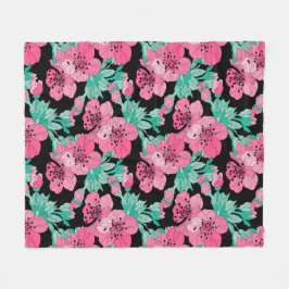 Cobertor De Velo Padrão Decorativo De Flor De Cereja Desenhado À Mã