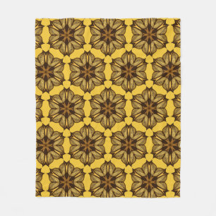 Cobertor De Velo Padrão Decorativo do Abstrato de Flor Amarelo